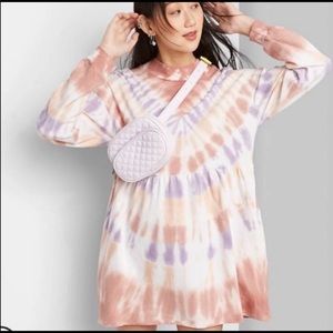 Wild Fable Tie Dye Sweatshirt Babydoll Dress